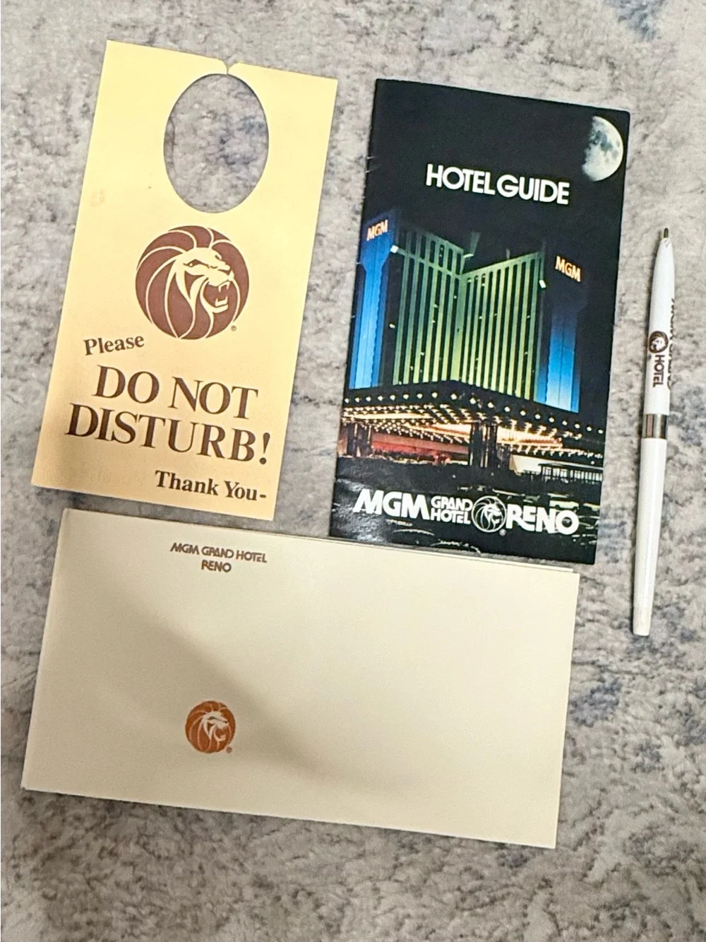 Vintage MGM Grand Hotel - Reno Cream Branded Notepad Set